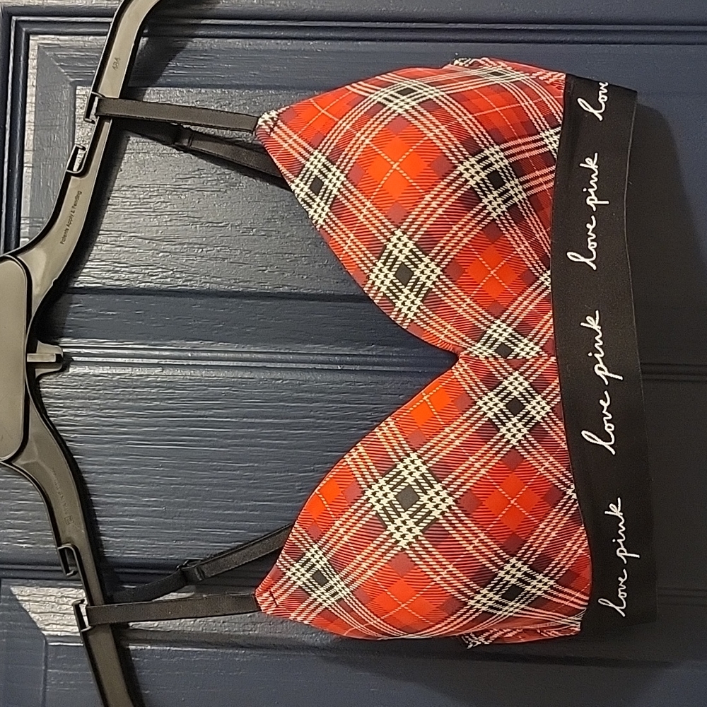 PINK 34C Red plaid bra